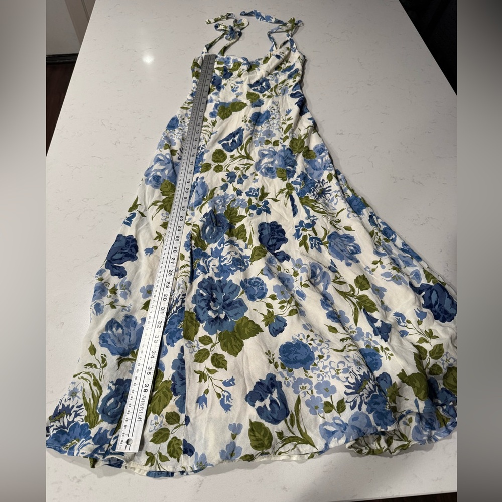 Reformation Blue and Green Floral Midi Dress. Size 4 - Picture 9 of 11